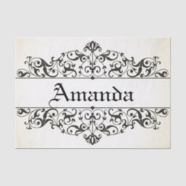 Vintages mit Blumenpersonalisiertes Seidenpapier