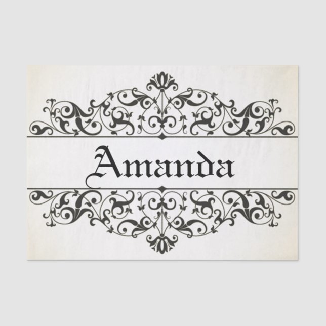 Vintages mit Blumenpersonalisiertes Seidenpapier (Vorderseite)