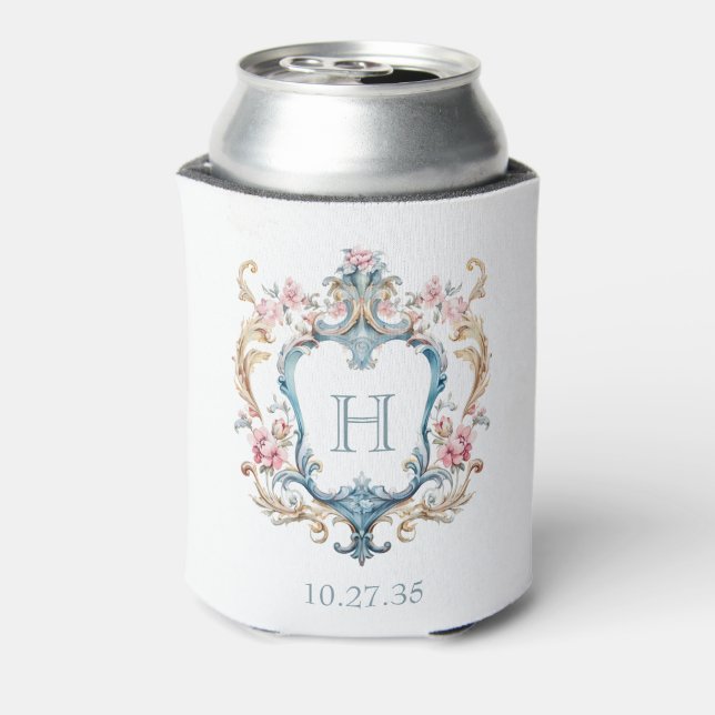 Vintages Mit Monogramm Wappen Dosenkühler (Kanne Rückseite)