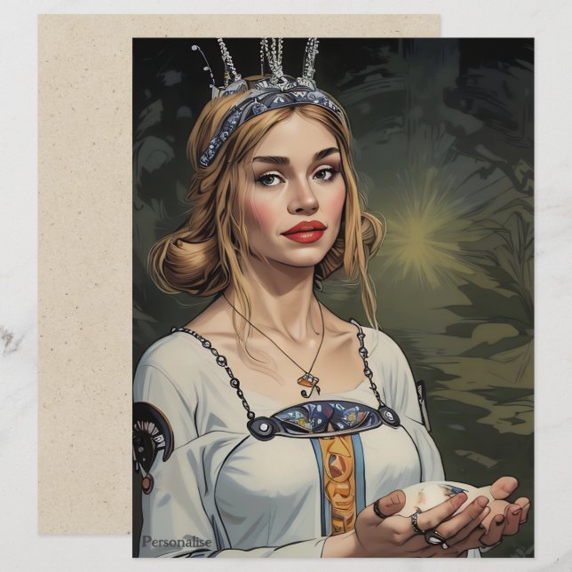 Vintages mittelalterliches Bräunungspapier Tiara (Vorne/Hinten)