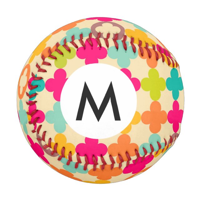 Vintages mittelalterliches Rosettenmuster Baseball (Vorderseite Links)
