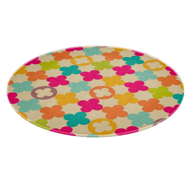 Vintages mittelalterliches Rosettenmuster Schneidebrett (Ecke)