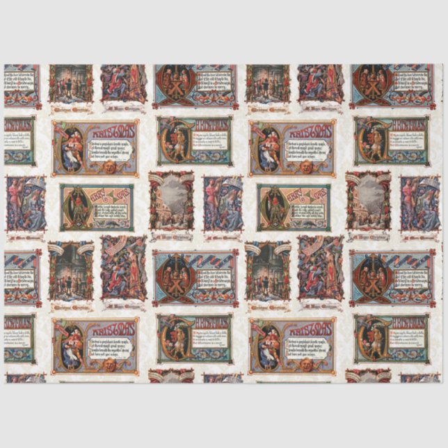 Vintages mittelalterliches Weihnachtsgebäck Seidenpapier (Vorderseite)