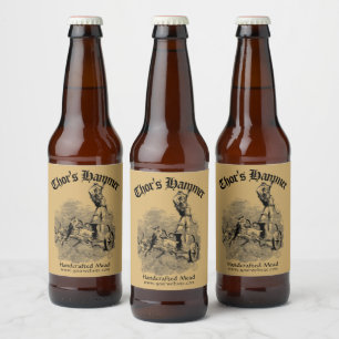 Vintages mittelalterliches Wikingverhalten Bierflaschenetikett