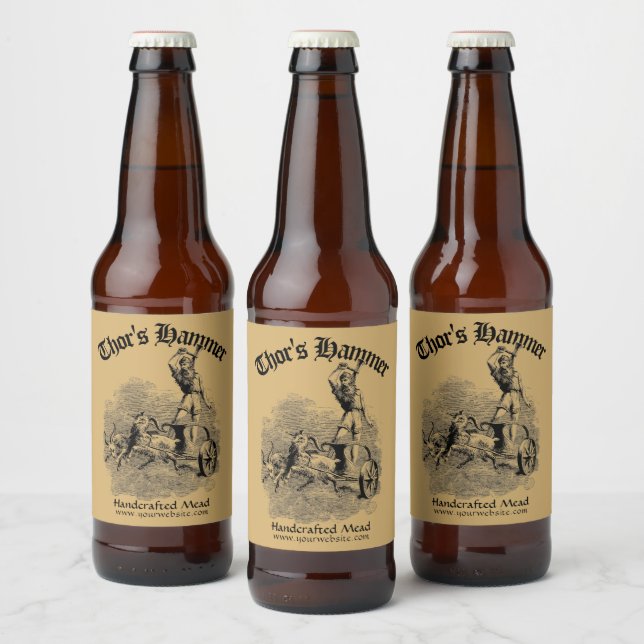 Vintages mittelalterliches Wikingverhalten Bierflaschenetikett (Flaschen)