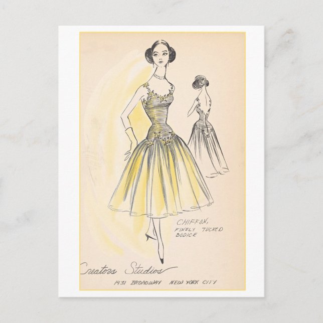 Vintages Modedesign für Kleidung, Creators Studios Postkarte (Vorderseite)