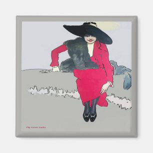 Vintages Modeposter, Text hinzufügen Magnet