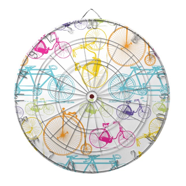 Vintages modernes Bikemodell leuchtendes Neonmuste Dartscheibe (vorne)