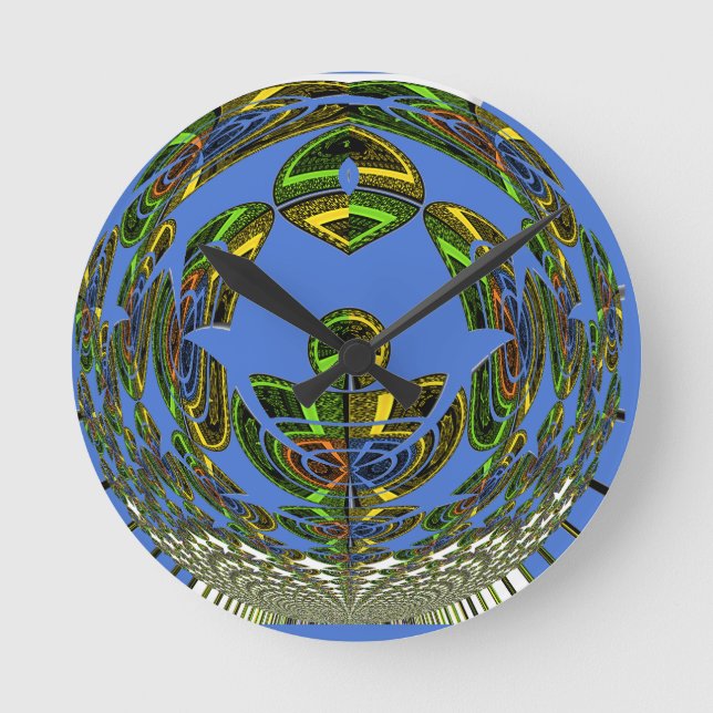 Vintages modernes Motiv Runde Wanduhr (Vorderseite)