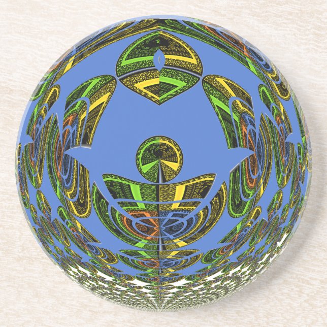 Vintages modernes Motiv Sandstein Untersetzer (Vorne)