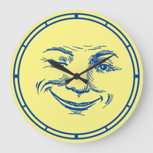 Vintages Mondschauspiel Große Wanduhr