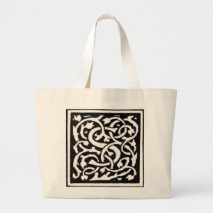 Vintages Monogram S Art Nouveau Jumbo Stoffbeutel