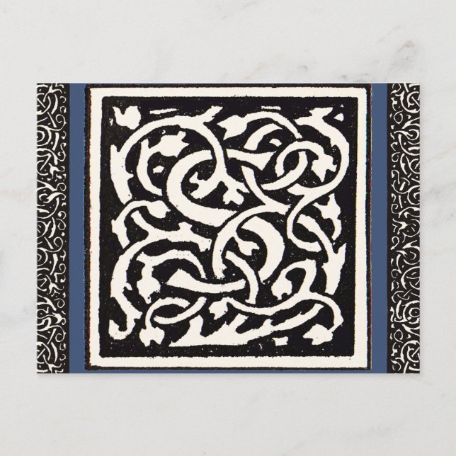 Vintages Monogram S Art Nouveau Postkarte (Vorderseite)