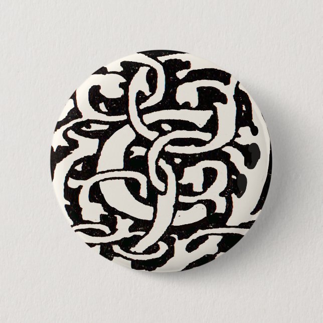 Vintages Monogramm C Jugendstil Button (Vorderseite)