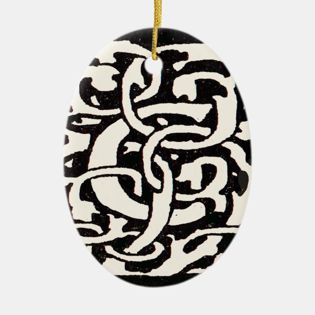 Vintages Monogramm C Jugendstil Keramikornament (Vorne)