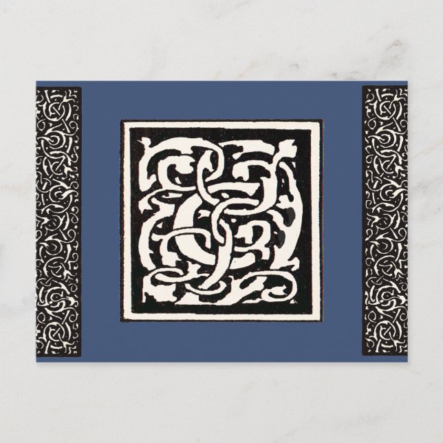 Vintages Monogramm C Jugendstil Postkarte (Vorderseite)
