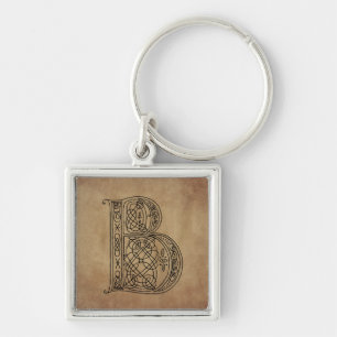 Vintages Monogramm der Buchstabe B Schlüsselanhänger