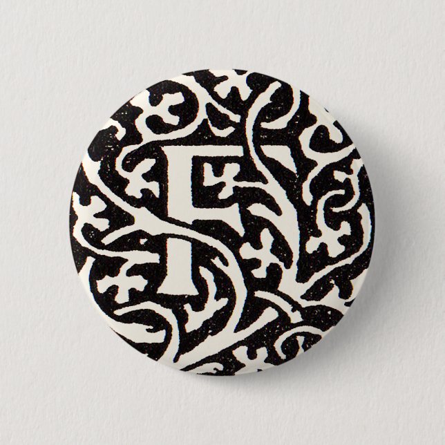 Vintages Monogramm F Art Nouveau Button (Vorderseite)