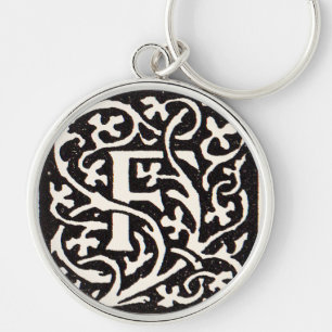 Vintages Monogramm F Art Nouveau Schlüsselanhänger