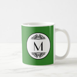 Vintages Monogramm Grün - Tasse