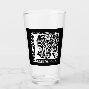 Vintages Monogramm L Art Nouveau Glas