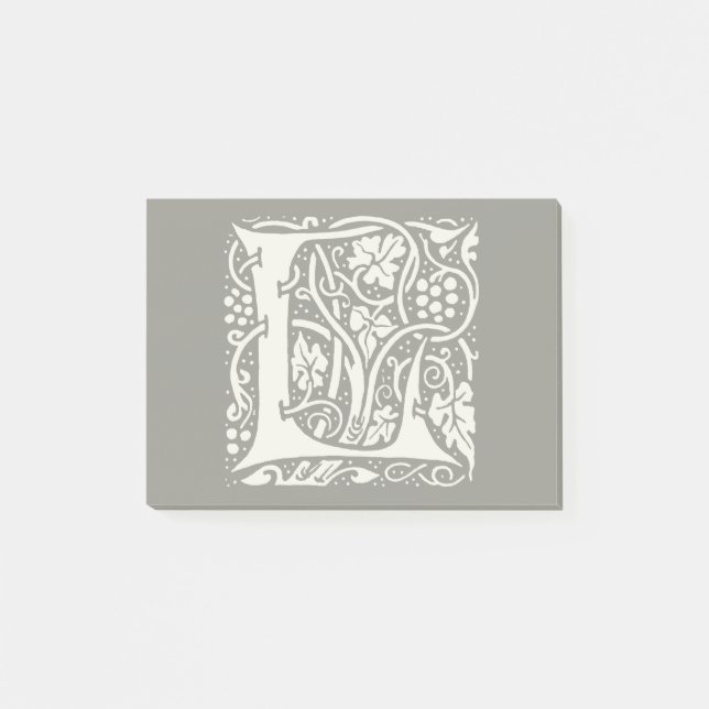 Vintages Monogramm L Art Nouveau Post-it Klebezettel (Vorderseite)