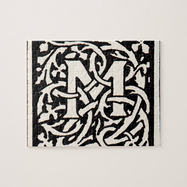 Vintages Monogramm M Art Nouveau (Horizontal)