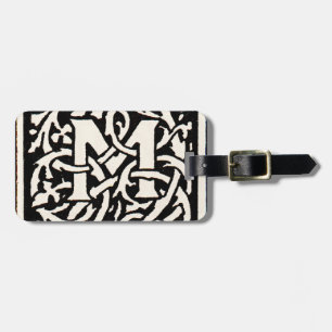 Vintages Monogramm M Art Nouveau Gepäckanhänger