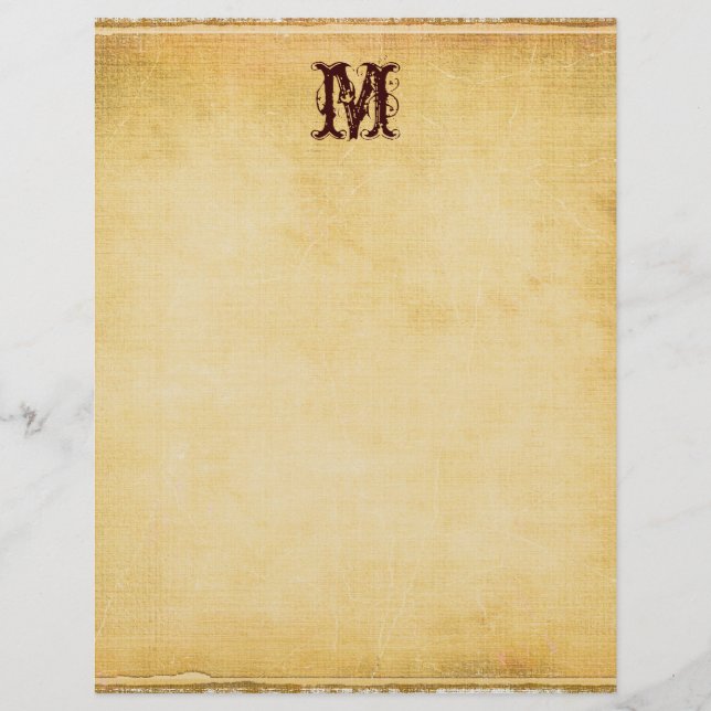 Vintages Monogramm-Papierpapier (Vorderseite)