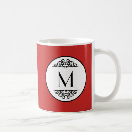 Vintages Monogramm Rot - Tasse