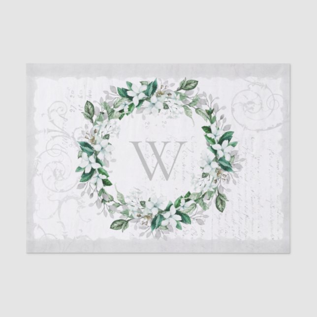 Vintages Monogramm Seidenpapier (Vorderseite)
