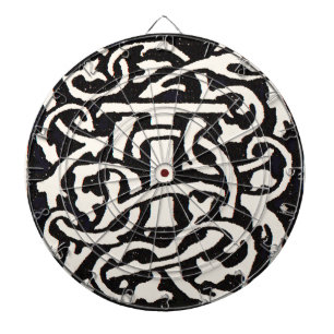 Vintages Monogramm T Art Nouveau Dartscheibe