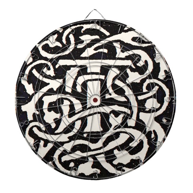 Vintages Monogramm T Art Nouveau Dartscheibe (vorne)