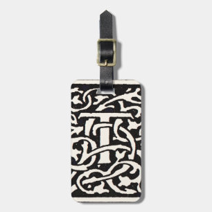 Vintages Monogramm T Art Nouveau Gepäckanhänger