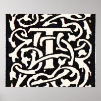 Vintages Monogramm T Art Nouveau