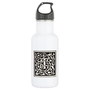 Vintages Monogramm T Art Nouveau Trinkflasche
