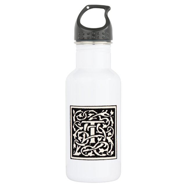 Vintages Monogramm T Art Nouveau Trinkflasche (Vorderseite)