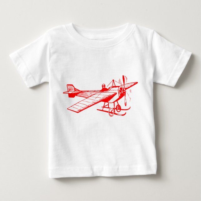 Vintages Monoplane - Rot Baby T-shirt (Vorderseite)