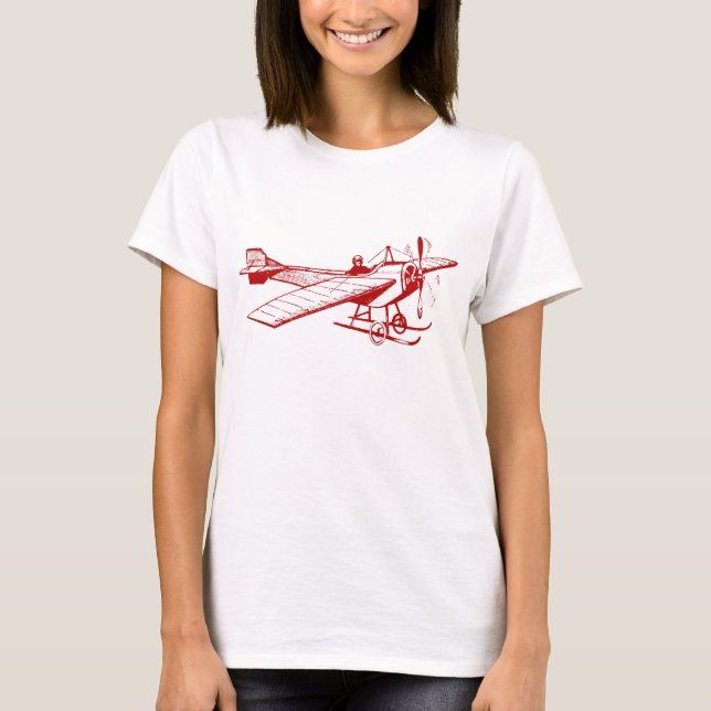 Vintages Monoplane - Ruby Red T-Shirt (Vorderseite)