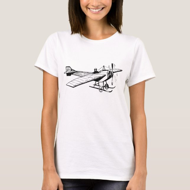Vintages Monoplane - Schwarz T-Shirt (Vorderseite)