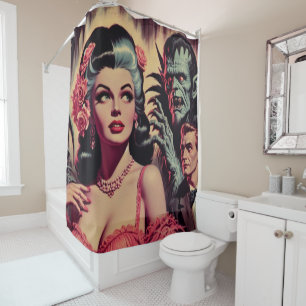 Vintages Monster Horror Girl Duschvorhang