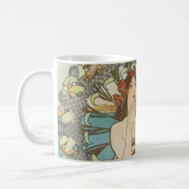 Vintages Mont-Carlo-Poster von Alphonse Mucha Kaffeetasse (Links)