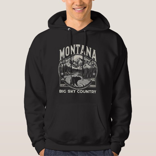 Vintages Montana Big Sky Land Hoodie (Vorderseite)