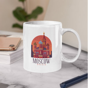 Vintages Moskau Russland Kreml Skyline Kaffeetasse