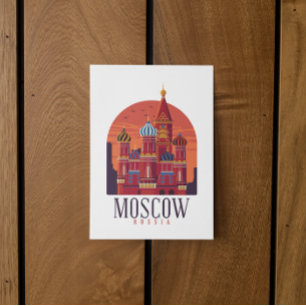 Vintages Moskauer Russland Kreml Stadtbild Postkarte