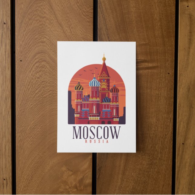 Vintages Moskauer Russland Kreml Stadtbild Postkarte (Vintage Moscow Russia Kremlin Cityscape Postcard)
