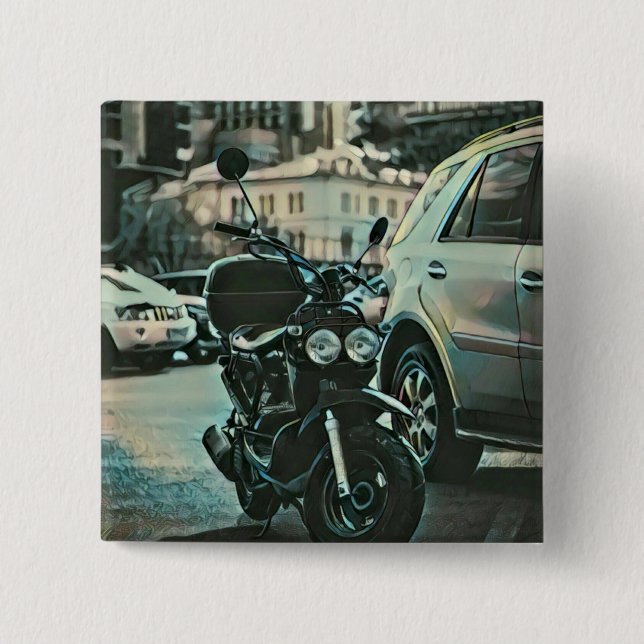 Vintages Motorengeschenk Button (Vorderseite)