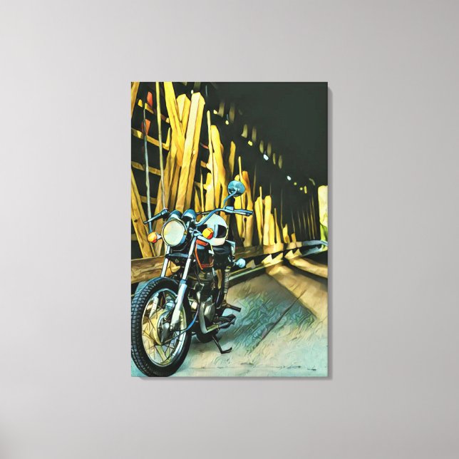 Vintages Motorengeschenk Leinwanddruck (Vorderseite)