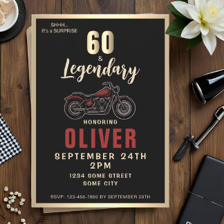 Vintages Motorrad 60. Geburtstag Bike Party Einladung