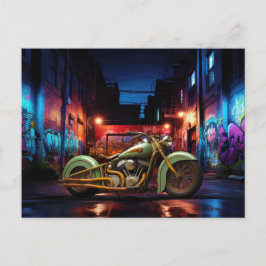 Vintages Motorrad Alley Graffiti Postkarten